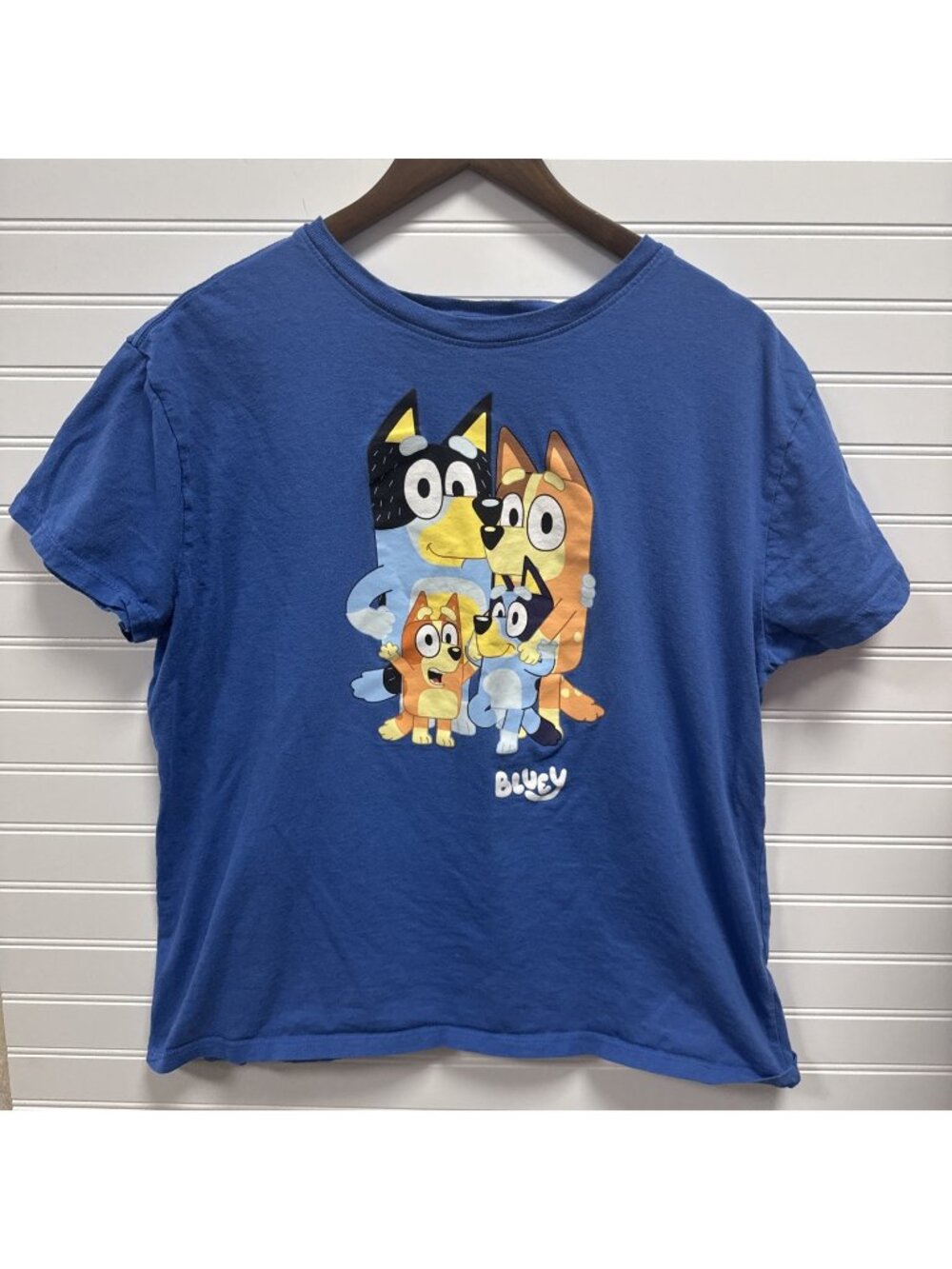 Disney Bluey BBC Character Bingo Dog Family T-Shirt Adult Unisex 2XL EUC Blue